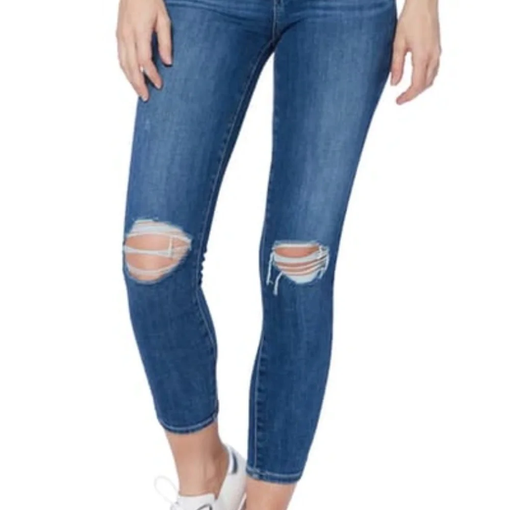 Paige Verdugo ripped crop skinny jeans in spence destructed size 24 - Picture 2 of 5